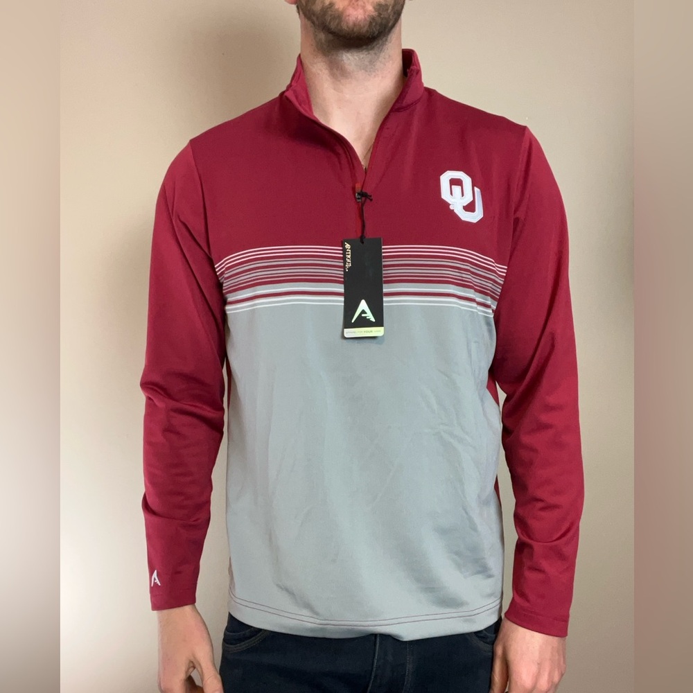 OU Oklahoma University 1/4 Zio Sweater Track Jacket